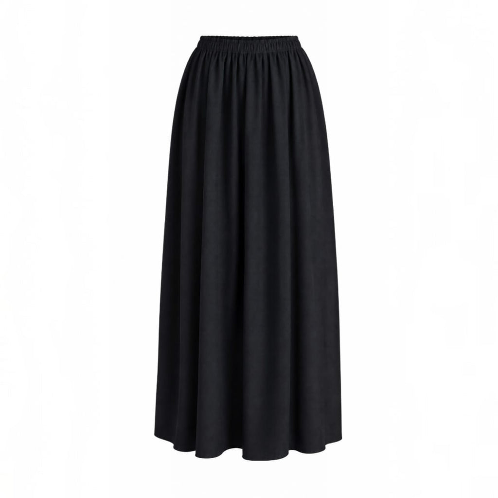 Ensemble Modeste 3 Pièces "Yasmine" — Gilet Noir à Nœuds + Blouse Blanche + Jupe Longue + Foulard