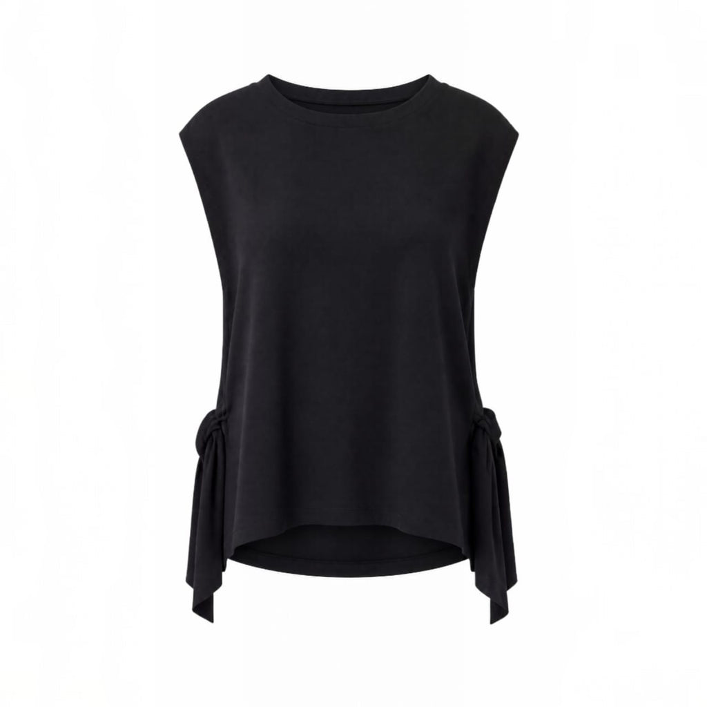 Ensemble Modeste 3 Pièces "Yasmine" — Gilet Noir à Nœuds + Blouse Blanche + Jupe Longue + Foulard